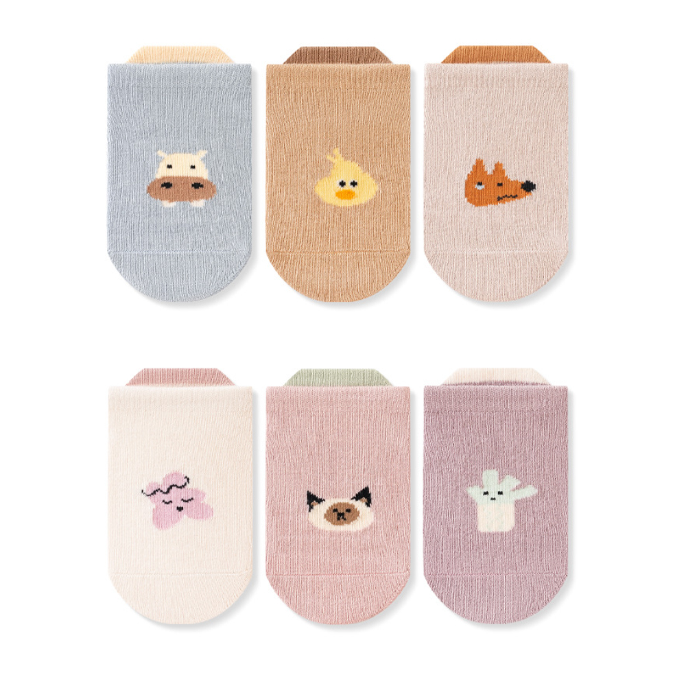 6 Pairs Cartoon Anti-slip Sock - Unisex Baby Socks Non Slip 评论和价格
